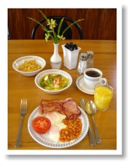 基督城溫莎酒店提供的傳統早餐